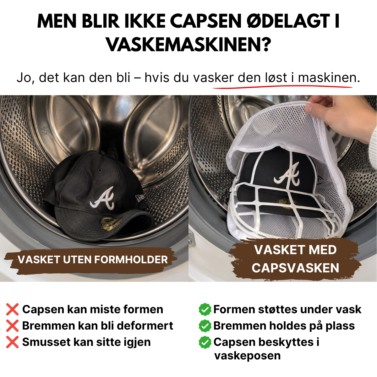 Capsvasken – (Formholder + premium vaskepose)